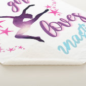 この女の子は体操が大好きで星躍る シェルパブランケット (3/4)