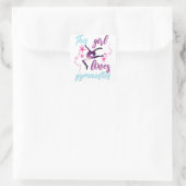 この女の子は体操が大好きで星躍る スクエアシール (バッグ)