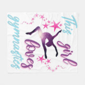 この女の子は体操が大好きで星躍る フリースブランケット (正面(横))