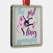 この女の子は体操が大好きで星躍る メタルオーナメント (右)