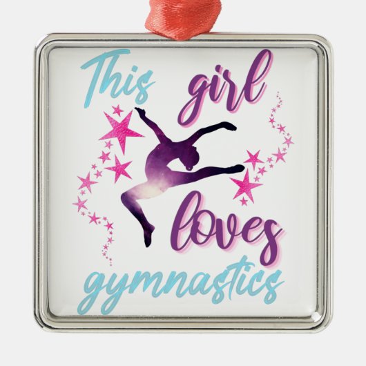 この女の子は体操が大好きで星躍る メタルオーナメント (正面)