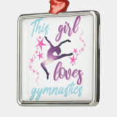 この女の子は体操が大好きで星躍る メタルオーナメント (左)