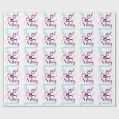 この女の子は体操が大好きで星躍る ラッピングペーパー (フラット)