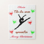 この女の子は体操のクリスマスが大好き ジグソーパズル (縦)