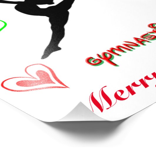 この女の子は体操のクリスマスが大好き フォトプリント            (角)