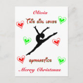 この女の子は体操のクリスマスが大好き ポストカード (正面)