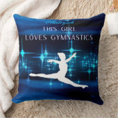 この女の子は体操の黒、青、白いThrが大好き クッション (ブランケット)