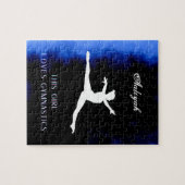 この女の子は体操の黒、青、白が大好き ジグソーパズル (横)