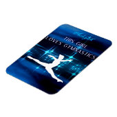 この女の子は体操の黒、青、白が大好き マグネット (左側)