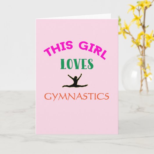 この女の子は体操を愛する体操選手引用文 カード (黄色い花)