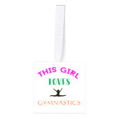 この女の子は体操を愛する体操選手引用文 キューブオーナメント (正面)