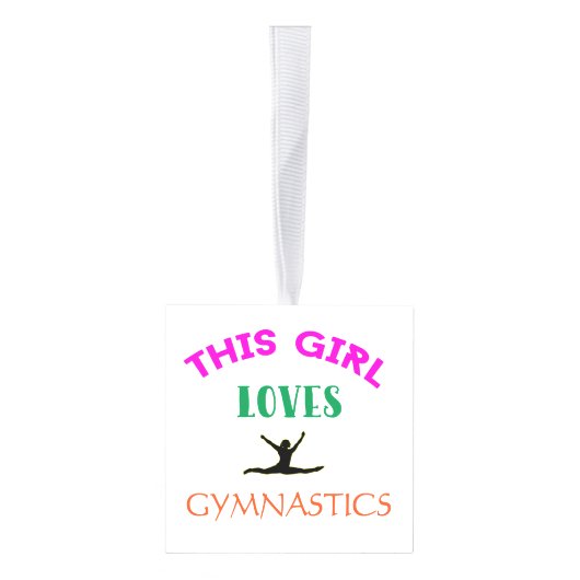 この女の子は体操を愛する体操選手引用文 キューブオーナメント (右)