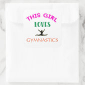 この女の子は体操を愛する体操選手引用文 スクエアシール (バッグ)