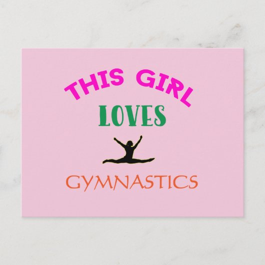 この女の子は体操を愛する体操選手引用文 ポストカード (正面)