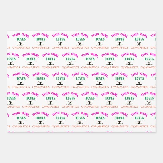 この女の子は体操を愛する体操選手引用文 ラッピングペーパーシート (正面)