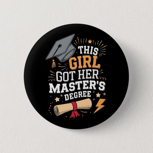 この女の子は修士号取得式を終えた 缶バッジ (正面)
