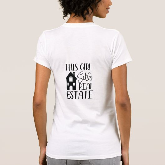 この女の子は実在不動産Tシャツを売る Tシャツ (裏面)