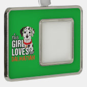 この女の子は彼女のダルマチア語を愛している シルバープレートフレームオーナメント (右)