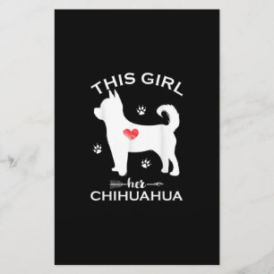 この女の子は彼女のチワワの子犬おもしろいを愛していLoveる 便箋