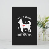 この女の子は彼女のチワワの子犬おもしろいを愛していLoveる 便箋 (スタンド正面)