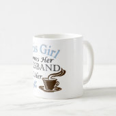 この女の子は彼女の夫および彼女のコーヒーを愛します コーヒーマグカップ (正面右)