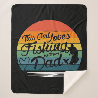 この女の子は彼女の魚釣りヴィンテージとパパを愛する シェルパブランケット