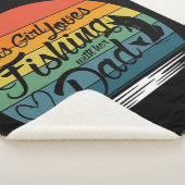 この女の子は彼女の魚釣りヴィンテージとパパを愛する シェルパブランケット (3/4)