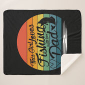 この女の子は彼女の魚釣りヴィンテージとパパを愛する シェルパブランケット (正面(横))