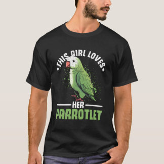 この女の子は彼女のParrotlet鳥の所有者Parrotletを愛している Tシャツ