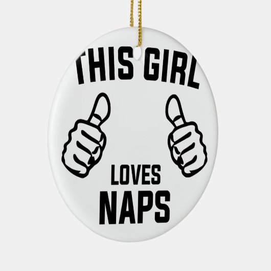 この女の子は昼寝を愛します セラミックオーナメント (右)