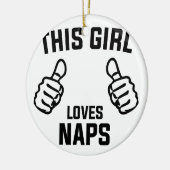 この女の子は昼寝を愛します セラミックオーナメント (左)