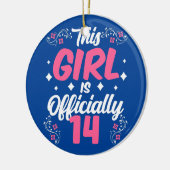 この女の子は正式に14パーティーかわいい誕生日 セラミックオーナメント (左)