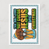 この女の子は熱いココアイエスとクリスマスが大好き シーズンポストカード (正面)