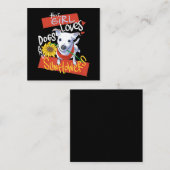 この女の子は犬とヒマワリが大好き – Wippet Mix スクエア名刺 (正面/裏面)