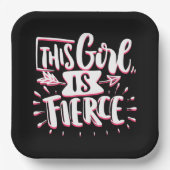 この女の子は猛烈な女の子だ ペーパープレート (正面)