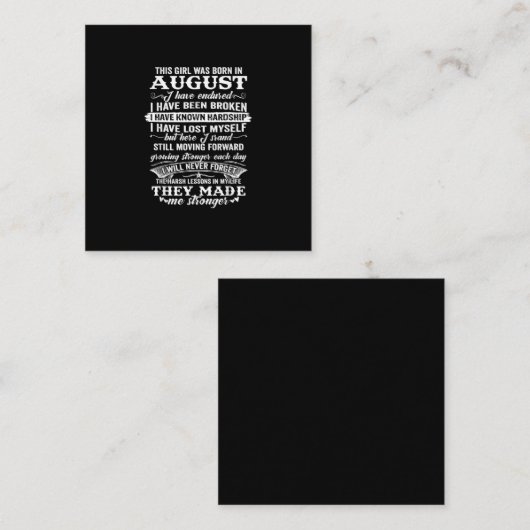 この女の子は生まれ誕生日威厳があるだ スクエア名刺 (正面/裏面)