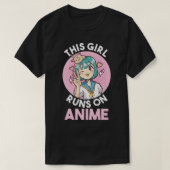 この女の子は走アニメを見ている Tシャツ (デザイン正面)