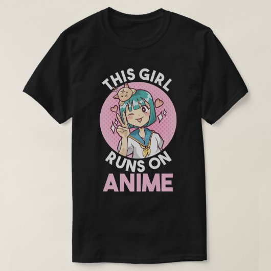 この女の子は走アニメを見ている Tシャツ (デザイン正面)