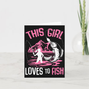 この女の子は魚の魚釣り女の子が大好き カード