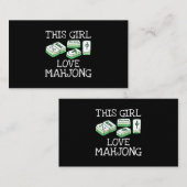 この女の子は麻雀ティー中国ゲーム恋人のギフトを愛する 名刺 (正面/裏面)