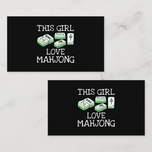 この女の子は麻雀ティー中国ゲーム恋人のギフトを愛する 名刺 (正面/裏面)