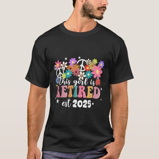この女の子は2025退職したレトロシャツフローラリタイア Tシャツ (正面)