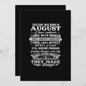 この女の子は8月に生まれた誕生日プレゼント 招待状 (正面/裏面)