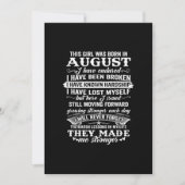 この女の子は8月に生まれた 誕生日プレゼント 招待状 (正面)