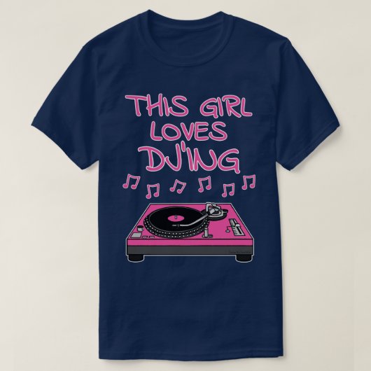 この女の子はDJを愛する女性DJミュージックプロデューサー Tシャツ (デザイン正面)