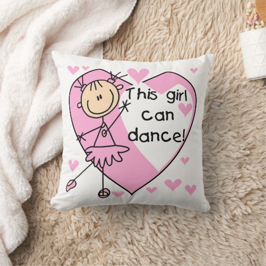 この女の子はTシャツおよびギフトを踊ることができます クッション (ブランケット)