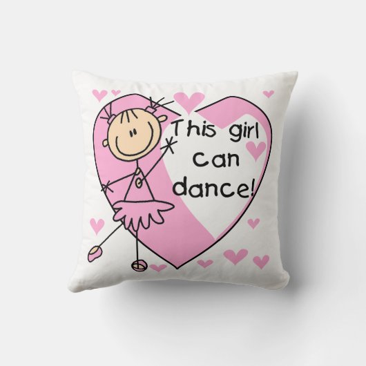 この女の子はTシャツおよびギフトを踊ることができます クッション (裏面)