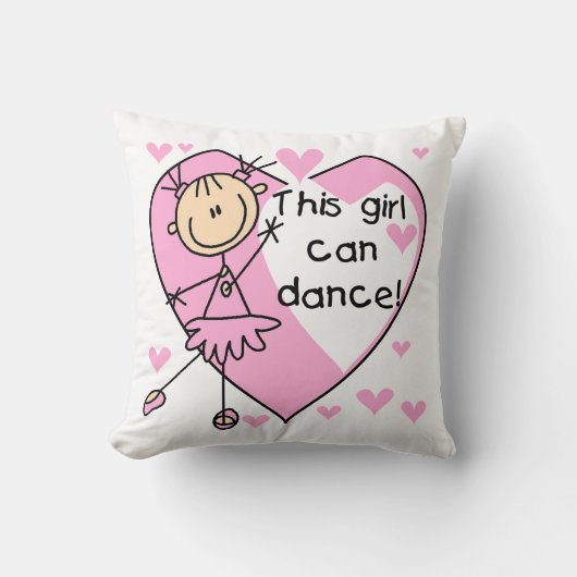 この女の子はTシャツおよびギフトを踊ることができます クッション (正面)