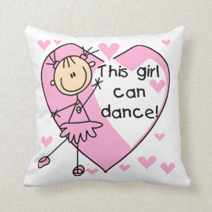 この女の子はTシャツおよびギフトを踊ることができます クッション