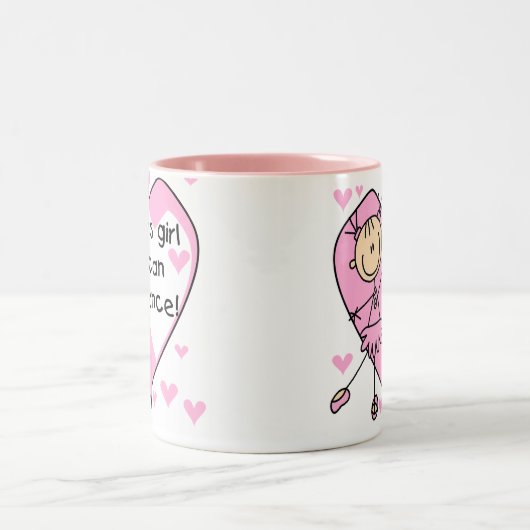 この女の子はTシャツおよびギフトを踊ることができます ツートーンマグカップ (中央)